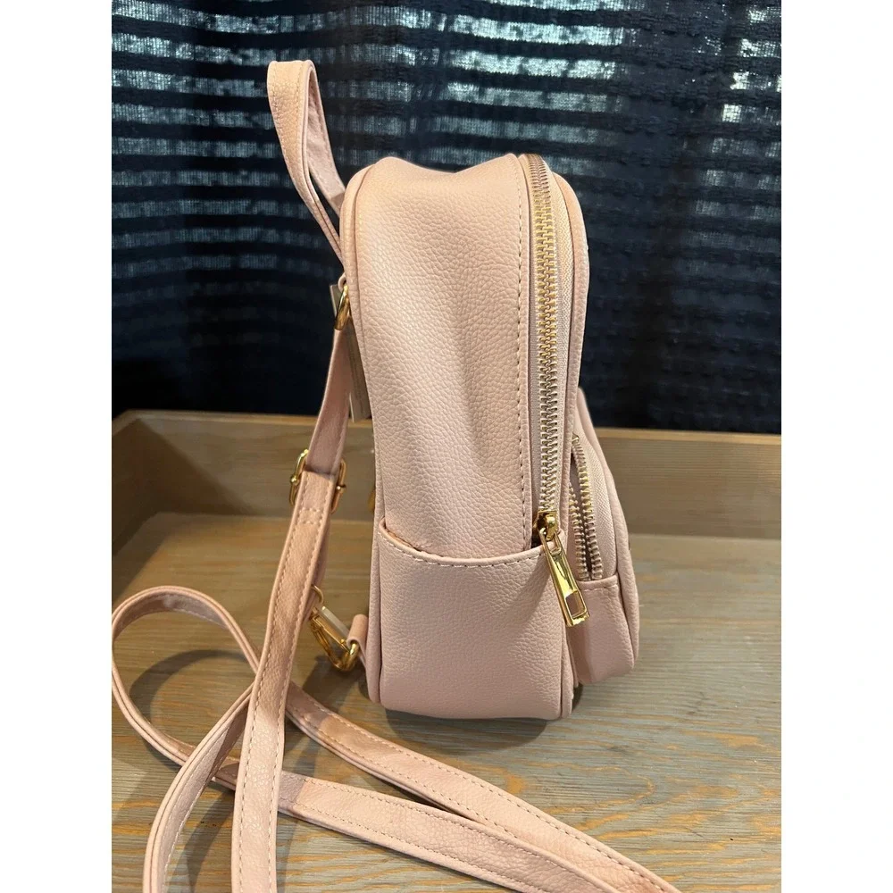 Underonesky light Pink Quilted mini‎ Backpack Heart Charms